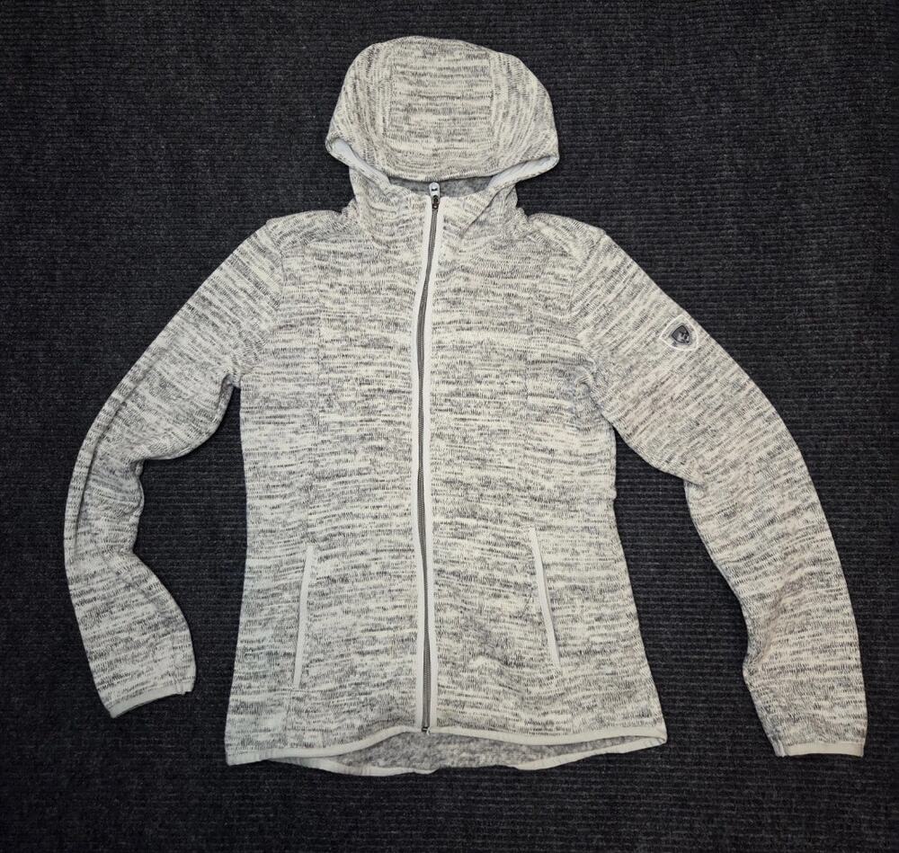 KUHL Ascendyr Hoody Full Zip Sweater-Fleece Womens Sz XS Ash Gray Fitted Hiking